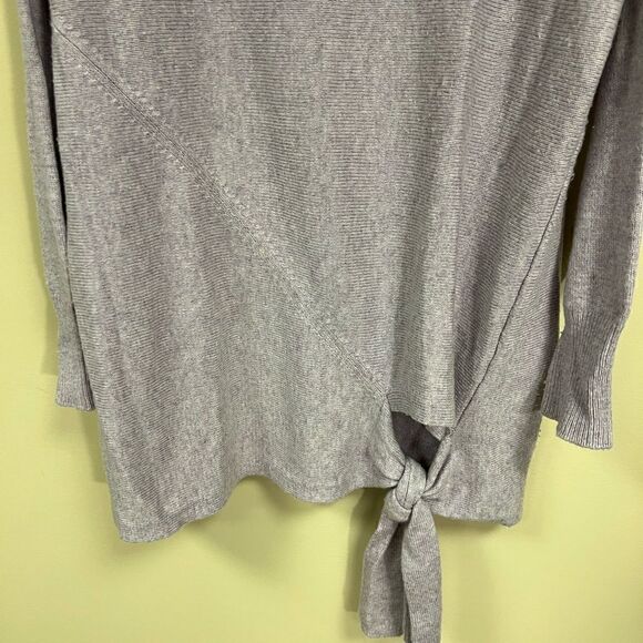 J Crew purple side tie wool blend sweater.  L - Picture 2 of 4